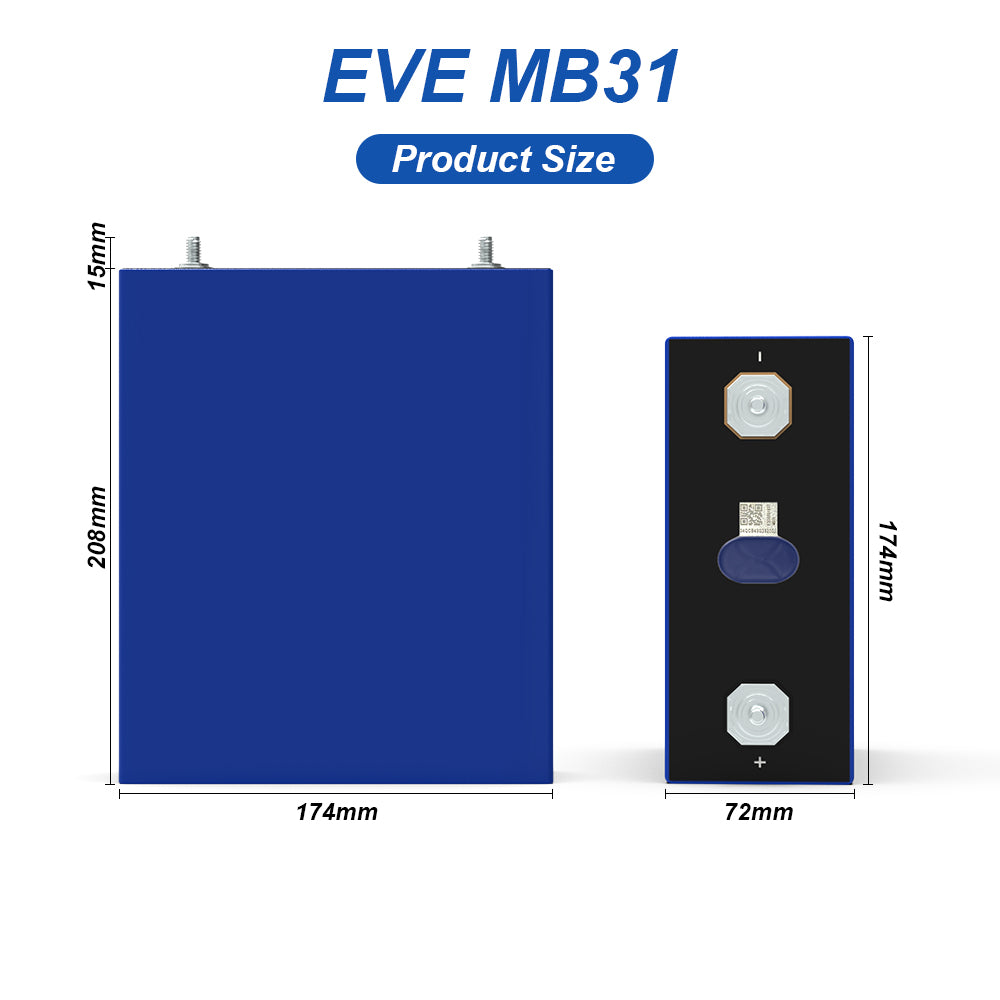 EVE Grade A Brand New MB31 3.2V 314Ah LiFePO4 Lithium Battery|Diylibattery